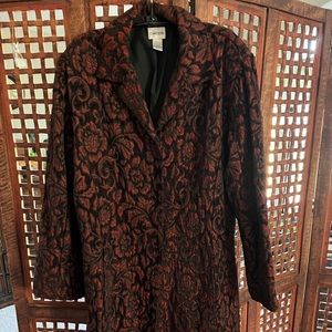 Rose designed dress coat. Perfect for fall and early winter, rose design, warm.
